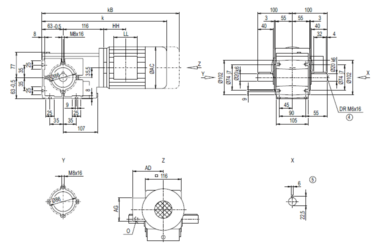 Монтажное исполнение фланец (тип-С) Монтажное исполнение фланец (тип-С)