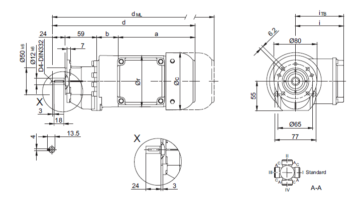 Фланец со сквозными отверстиями