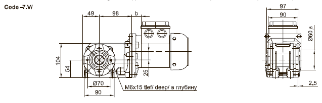 Фланец резьбовыми отверстиями впереди Фланец резьбовыми отверстиями впереди
