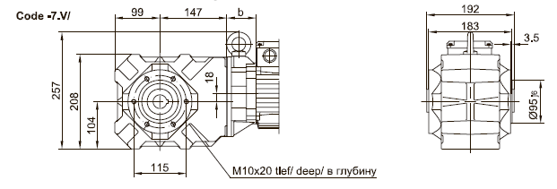 Фланец резьбовыми отверстиями впереди Фланец резьбовыми отверстиями впереди