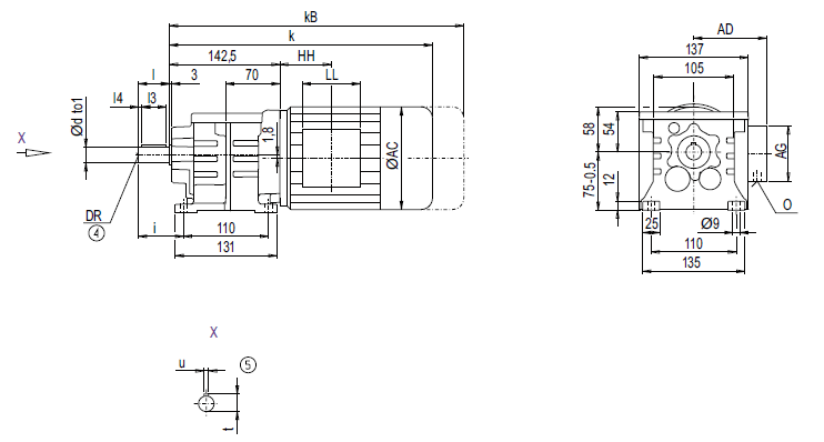 Монтажное исполнение на лапах D18, Z18 Монтажное исполнение на лапах D18, Z18