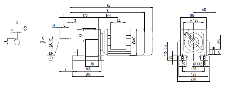 Монтажное исполнение на лапах D48, Z48 Монтажное исполнение на лапах D48, Z48