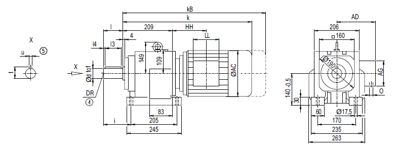 Монтажное исполнение на лапах D68, Z68 Монтажное исполнение на лапах D68, Z68