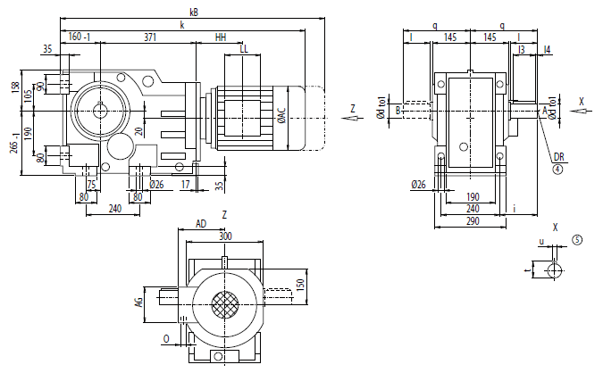 Монтажное исполнение фланец (тип-С) Монтажное исполнение фланец (тип-С)