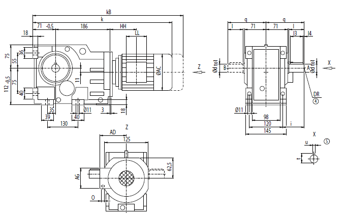 Монтажное исполнение фланец (тип-С) Монтажное исполнение фланец (тип-С)