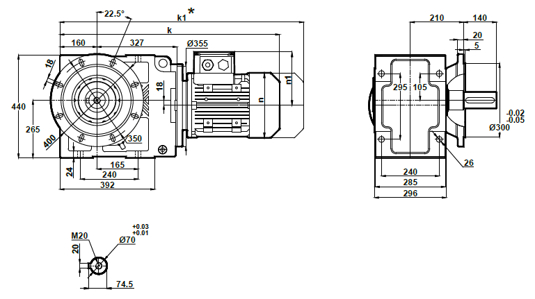 Монтажное исполнение на фланце KR673.02 Монтажное исполнение на фланце KR673.02