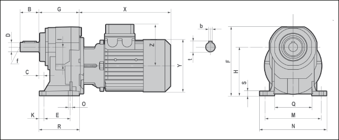 Одноступенчатые мотор-редукторы на лапах CH041, CH051, CH061, CH081, CH101, CH121 Одноступенчатые мотор-редукторы на лапах CH041, CH051, CH061, CH081, CH101, CH121